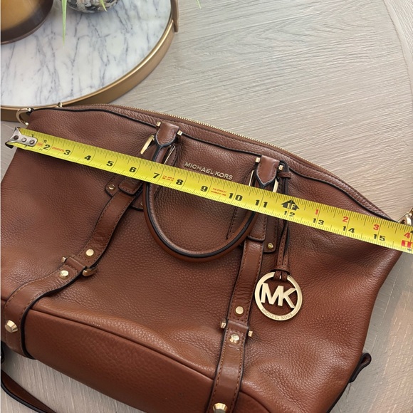 Michael Kors Tan Leather Satchel with Gold Accents - Picture 8 of 16
